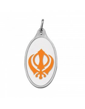 Silver Colour Pendant Khanda