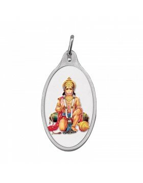 Silver Colour Pendant Hanuman Ji