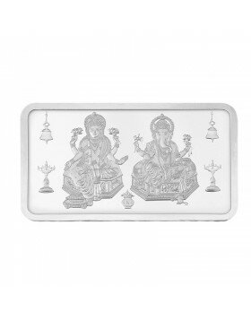 100g Silver Bar (999.9) - Lakshmi & Ganesha