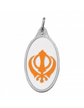 Khanda Silver Colour Pendant
