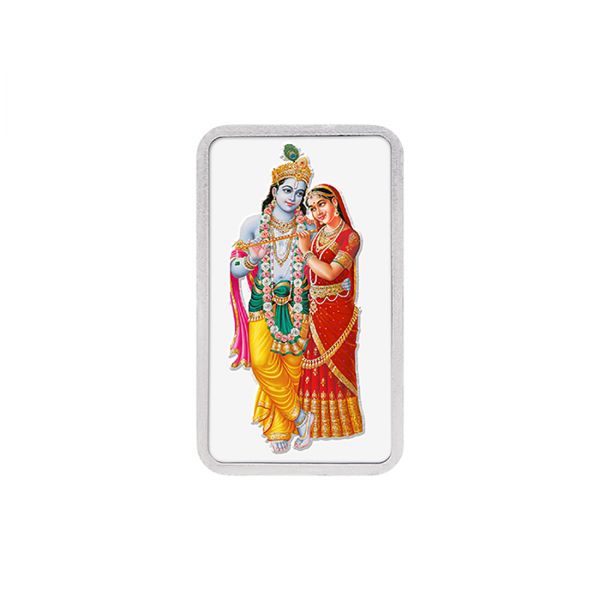 50g Silver Colour Bar (999.9) - Radha Krishna 